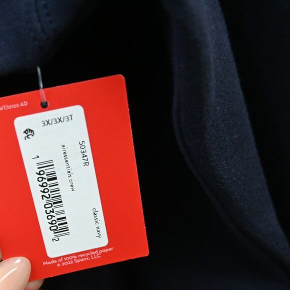 Spanx Classic Navy AirEssentials Crew Sweatshirt Size 3X 50347R - Picture 5 of 7